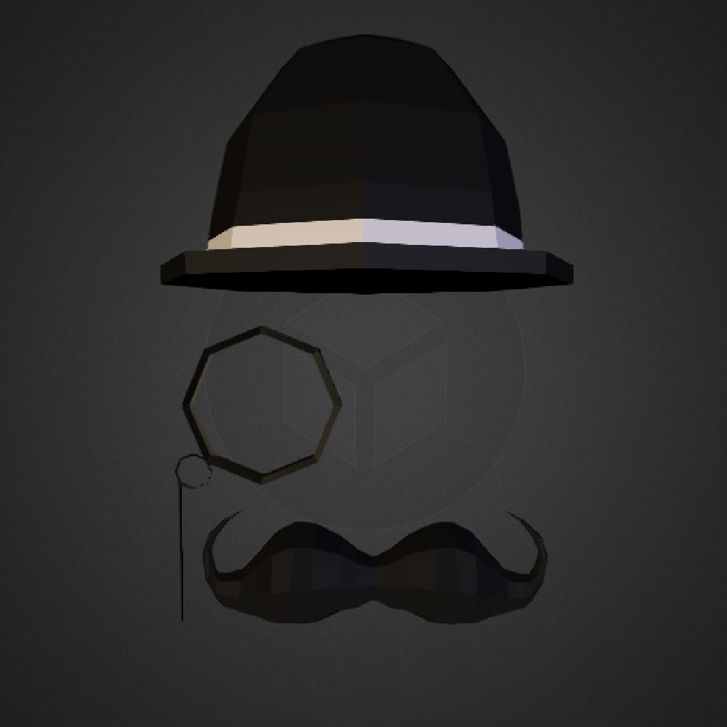 Gentleman Facial Accessories - Low Poly preview image 1